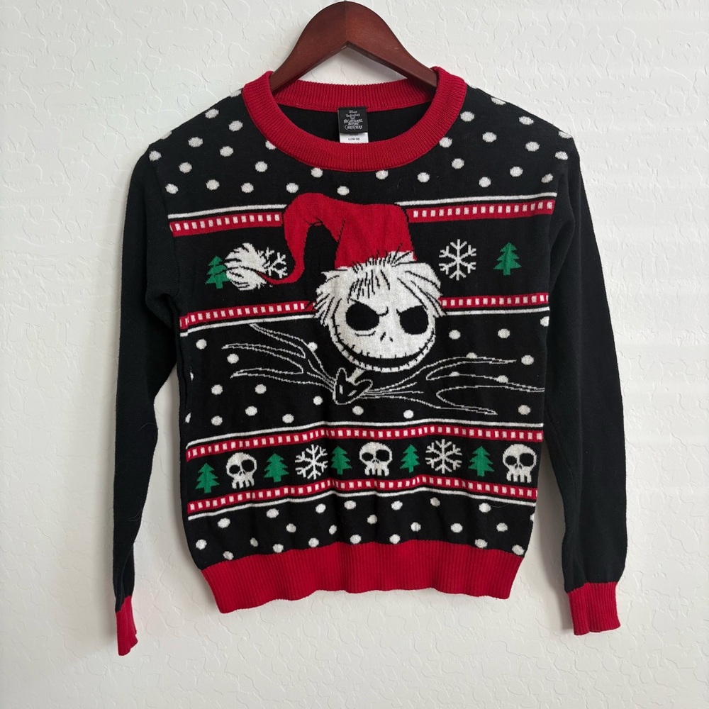 Disney ugly holiday sweater with Jack Skellington. Nightmare before Christmas